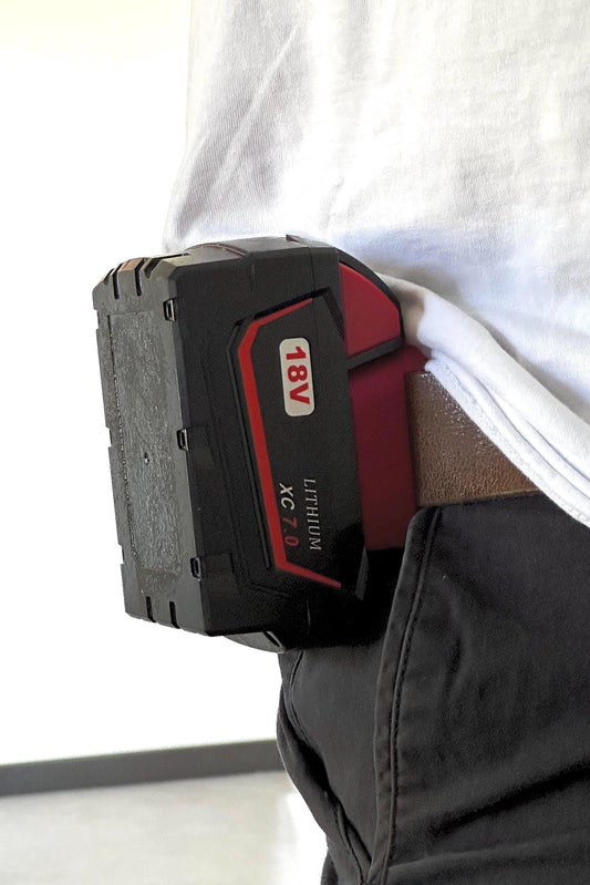 Akkuhalterung für den Gürtel - MILWAUKEE 18V | Akkuhalterung | Halter | Befestigung | Gürtelhalterung | Gürtelcllip